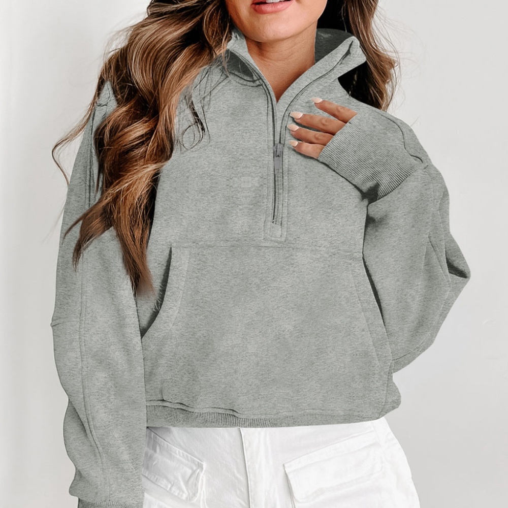 Grey Funnel Neck Sweater